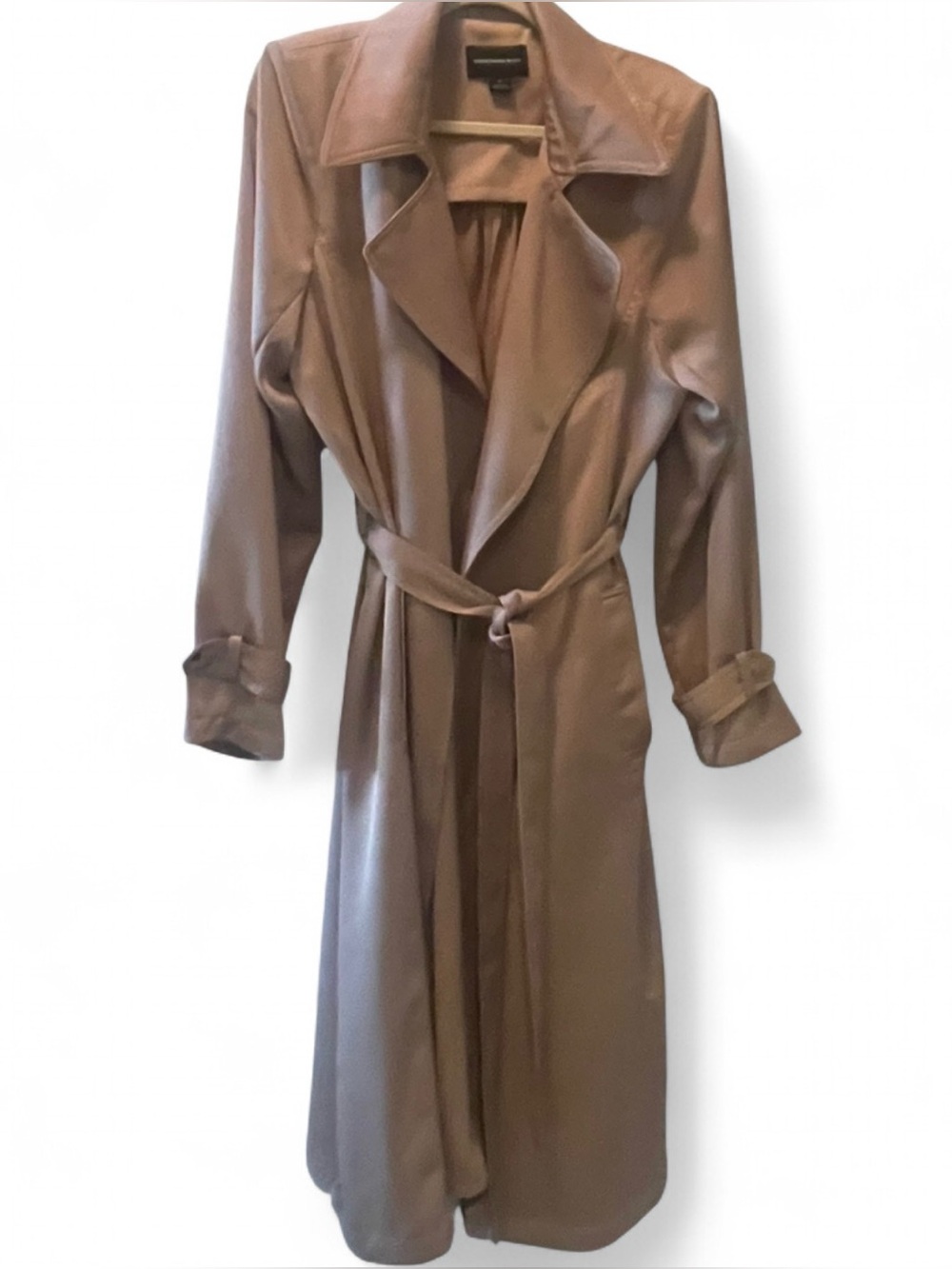 Belted Oversized Taupe Long Trench Coat - SIZE XL